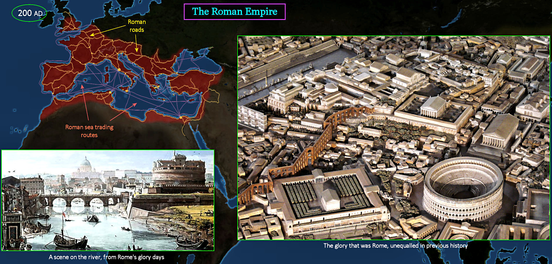 Roman Empire, 200 AD map